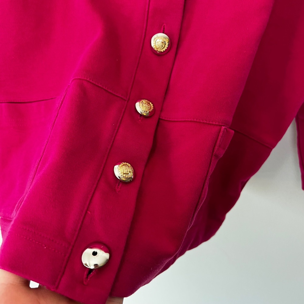 Talbots Vintage Cotton Cardigan Bundle Pink Green Gold Crest Button Front Medium - Picture 5 of 11